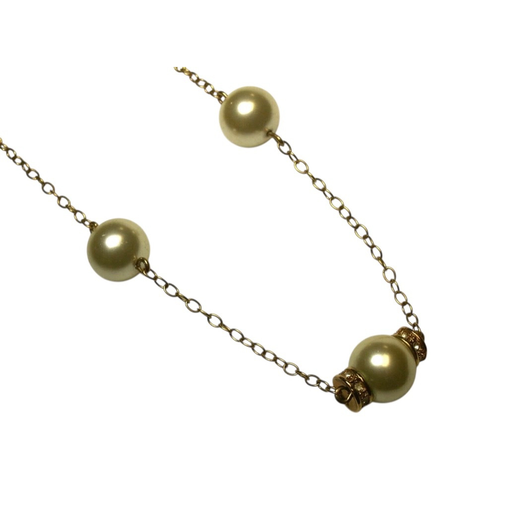 J. Crew 30” Gold, Rhinestone and Pearl Necklace 2274 - Picture 8 of 9